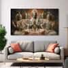 The Castle Decor Goddess Laxmi Wall Painting Wooden Framed 27x48 Inch (Style 13)