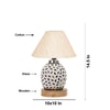 Devansh Conical Off White Cotton Shade Lamp With Wood & Mosaic Glass Base For Decoration/Office/Home/Gifting/Study For Decoration/Office/Home/Gifting/Study -(10X10X14.5) Inches -A