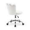 Doe Buck Preglo White Velvet Upholstered Swivel Office Chair