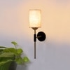Devansh Metal Electric Wall Light in Black Colour with White Shade Count of 1 Light