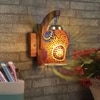 Devansh Solid Wood Electric Wall Light in Brown Colour with Multi Shade Count of 1 Light