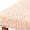 Camilla Solid Wood 2 Seater Bench In Stripe Orange Jackard Fabric