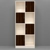 8 Shelves Semi Open Multipurpose Matrix Kitchen Cabinet In Rose Wood & Highland Pine Finish