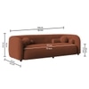 Zenol Boucle Fabric 3 Seater Sofa In Orange