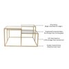 Valentino Glass Mirror Bunching Coffee Table In Dark Gold Finish