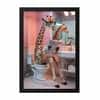 The Castle Decor Quirky Giraffe Toilet Reading Newspaper Wall Art 8x12 Inch