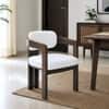 Burbon Solid Wood Upholstered Dining Chair in Walnut Finish