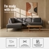 Modernelegance Wood Right Aligned 3-Seater With Upholstery Non Storage Sofa In Grey Colour