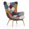 Contour Accent Chair In Retro Patch Work