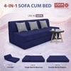 Usha Shriram Folding 3 Seater Double Foam Fold Out Sofa Cum Bed  in Dark Blue Colour