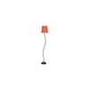 Theo Orange Fabric Floor Lamp with Black Iron Base
