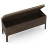 Zaha Solid Wood Upholstered Storage Bench In Danish walnut Finish with Truffle Beige Velvet Colour
