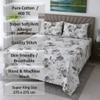 Hugo White Floral 400 TC Cotton Flat Super King Size Bedsheet with 2 Pillow Covers – Threads