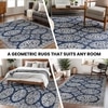 Blue Floral Wool 5x7 Carpet