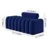 Wooden Twist Veylo Modern Line Design Bench with Round Back Pillow in Blue Colour