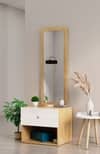 Hexa Red Engineered Wood Dressing Table in Giant Wood and Frosty White Colour