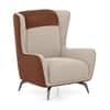 Aile Lounge chair In Dual Tone Classic Beige and Russet Brown Leatherette
