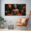 The Castle Decor Lord Buddha Meditation Wall Painting Wooden Framed 27x48 Inch (Style 14)
