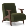 Nido Fabric Lounge Chair In Deep Olive Velvet Colour