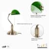 Lawyer Antique Brass Metal and Glass Study Table Lamp