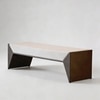 The Trigon Metal Bench in White Finish