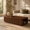 Fairmont Sheesham Wood Fluted Arch Coffee Table in Walnut Finish