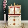 D'Dass Multi Color Mdf and Sheesham Wooden Temple With Cabinet For Pooja