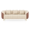 Amora 3 Seater Fabric Sofa In Dual Tone Birch Beige And Sienna Brown Colour