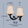 Devansh Dual Gold  Antique Wall Mounted Lamp With Beige Jute Shade