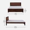 Dhunja Solid Sheesham Wood  King Size  Upholstered  Bed In Provincial Teak Finish