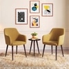 Owen Fabric Lounge Chair in Ochre Colour