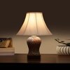 Devansh Off-White Cotton Shade Lamp With Wood & Mosaic Glass Base For Decoration/Office/Home/Gifting/Study For Decoration/Office/Home/Gifting/Study