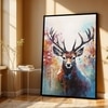 The Castle Decor Abstract Deer Wall Painting Framed Artwork 20x30 Inch Style 2