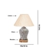 Devansh Conical Off White Cotton Shade Lamp With Wood & Mosaic Glass Base For Decoration/Office/Home/Gifting/Study For Decoration/Office/Home/Gifting/Study -(10X10X14.5) Inches -A