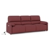 Leeroy Leather Three Seater Motorized Recliner in Red Dahlia