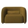 Zenol Boucle Fabric 1 Seater Sofa In Yellow