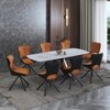Aeris Ceramic 6 to 8 Seater Extendable Dining Table With Tulip Dining Chair