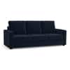 Apollo Compact High Back 3 Seater Fabric Sofa in Sea Port Blue Velvet Colour