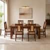Globally Indian Corinne Solid Sheesham Wood 6 Seater Dining Table Set 6 Chairs Beige