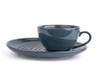 Blue Ripple Ceramic Snack Serving Set – Set of 2