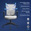 Ignis Mid Back Mesh Office Chair in Grey Colour