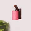 Devansh Solid Wood Electric Wall Light in Brown Colour with Pink Shade Count of 1 Light