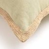 Beige Jute Border Cushion Cover