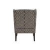 Joan Printed Infinity Grid Fabric Wing Chair in Green Colour