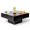 Montreal Sheesham Wood Contemporary Square Coffee Table In Extra Dark Mahagony Finish