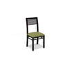 Zella Solid Wood Dining Chair Set Of 2 In Mahogany Finish With Avocado Green Fabric