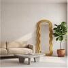 The Artment Mustard Ripple Edge Unbreakable Floor Mirror For Home (160 X 60 CM)