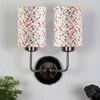 Rocco Dual Multicolor cotton shade wall mounted lamp with Steel Base