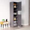 Hexa Red Wooden 2 Door Wardrobe with Hanging Space in Slate Grey Colour