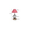 Oaklynn Pink Jute Table lamp with Wood & Iron Base